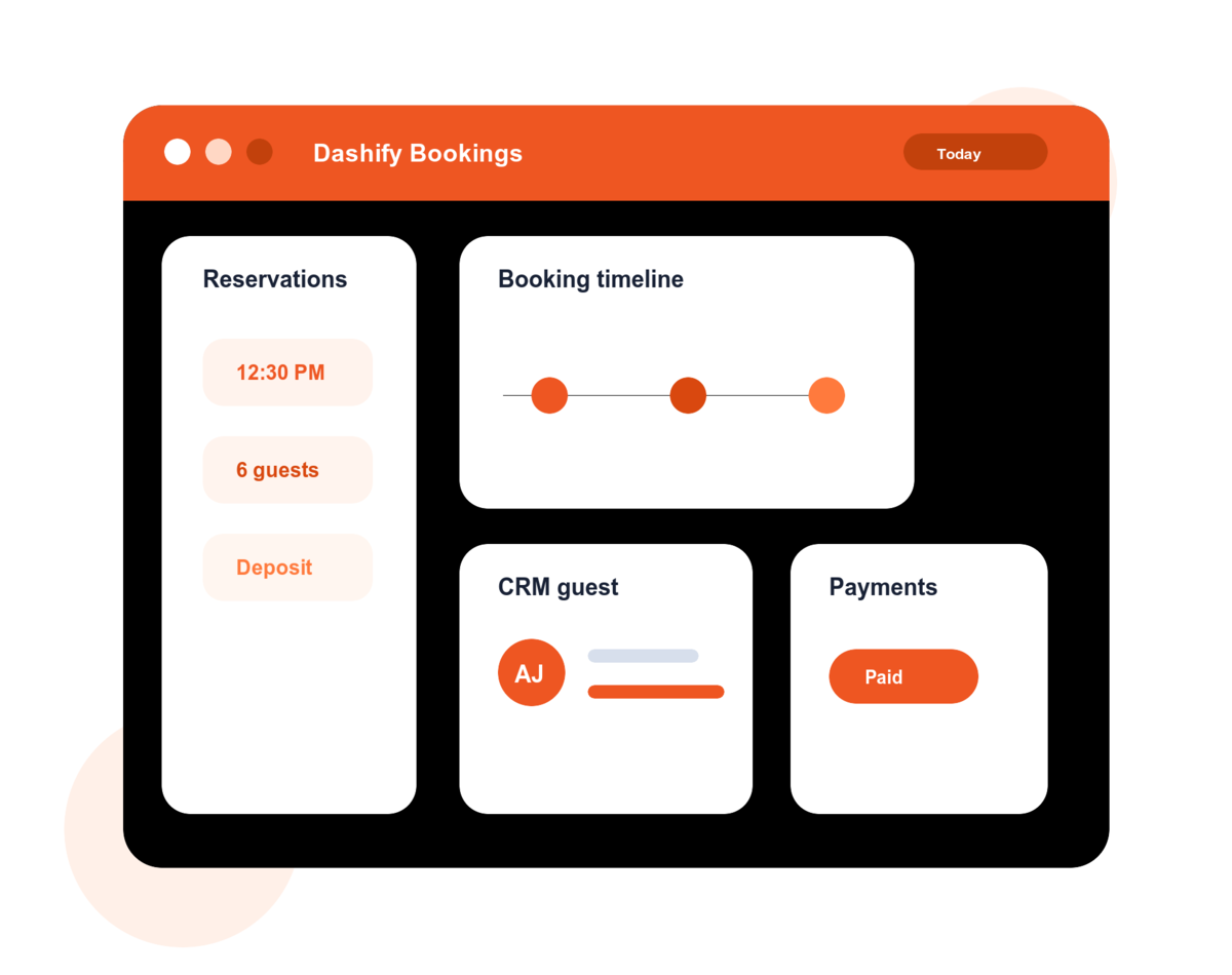 Dashify online reservation dashboard